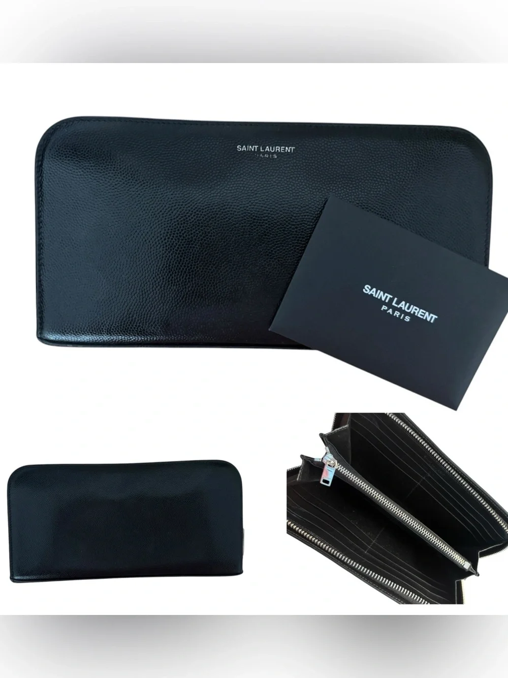 Saint Laurent Grain de Poudre Zip-around Wallet - Picture 1 of 7